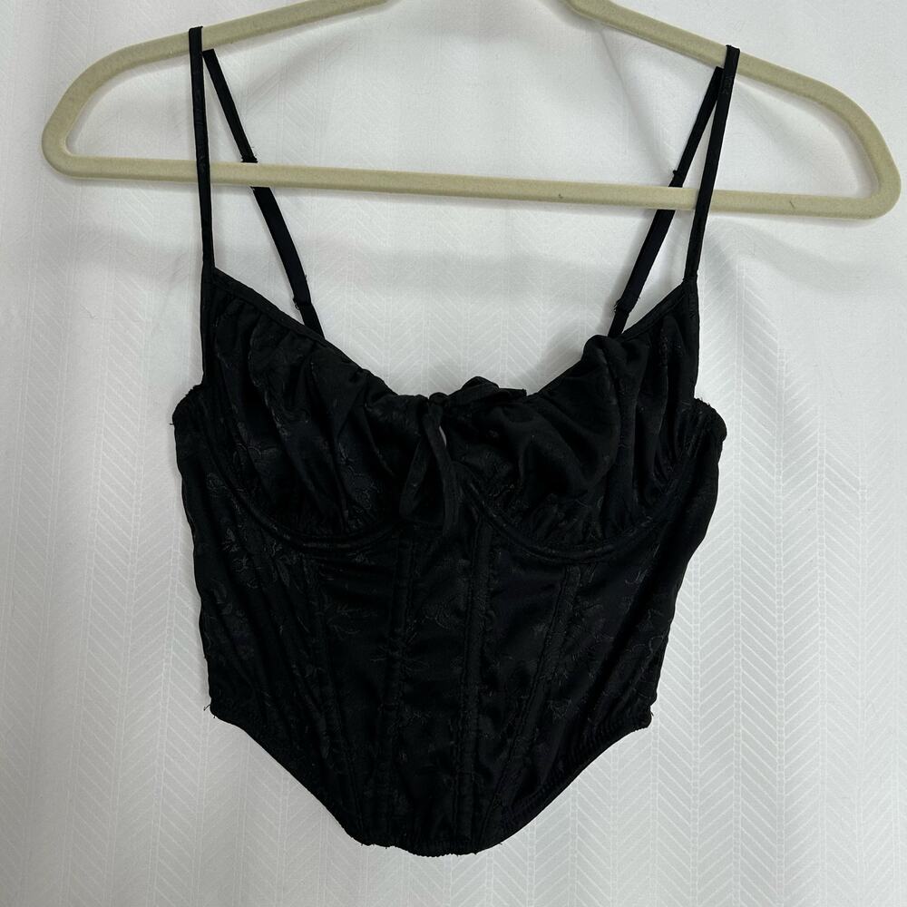 Out from under black bustier S gothic milkmaid renfair coquette